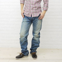 chimala |Pbg fj - tOX fB[X `} oM[ Xg[g fjgSELVEDGE DENIM BAGGY STRAIGHT CUT VINTAGE LIGHT