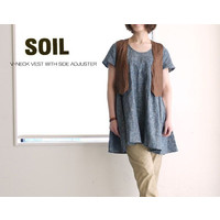 SOIL WPbgER[g fB[X \C V-NECK VEST WITH SIDE ADJUSTER gbvXAE^[