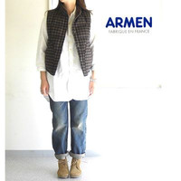 F ARMEN y xXg fB[X 2 A[ WOOL REVERSIBLE DOWN FRONT SNAP VEST