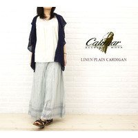 CALIMAR 킢 Vv xXg fB[X J}[ LINEN PLAIN CARDIGAN