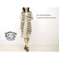 JAMIESONS xXg fB[X W~[\Y ALL-OVER FAIRISLE V-NECK LONG WAIST COAT